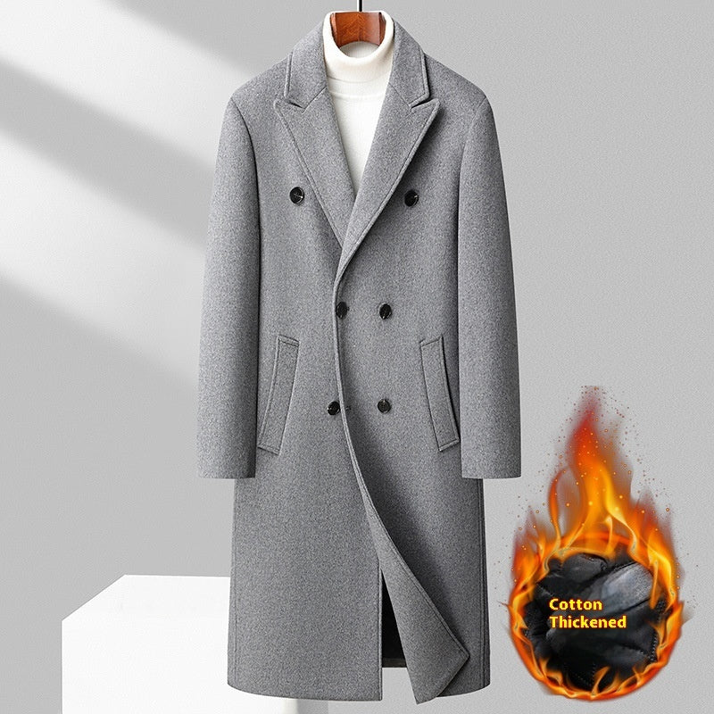 Herren Wollmantel Lang – Eleganter Doppelreiher für Herbst & Winter