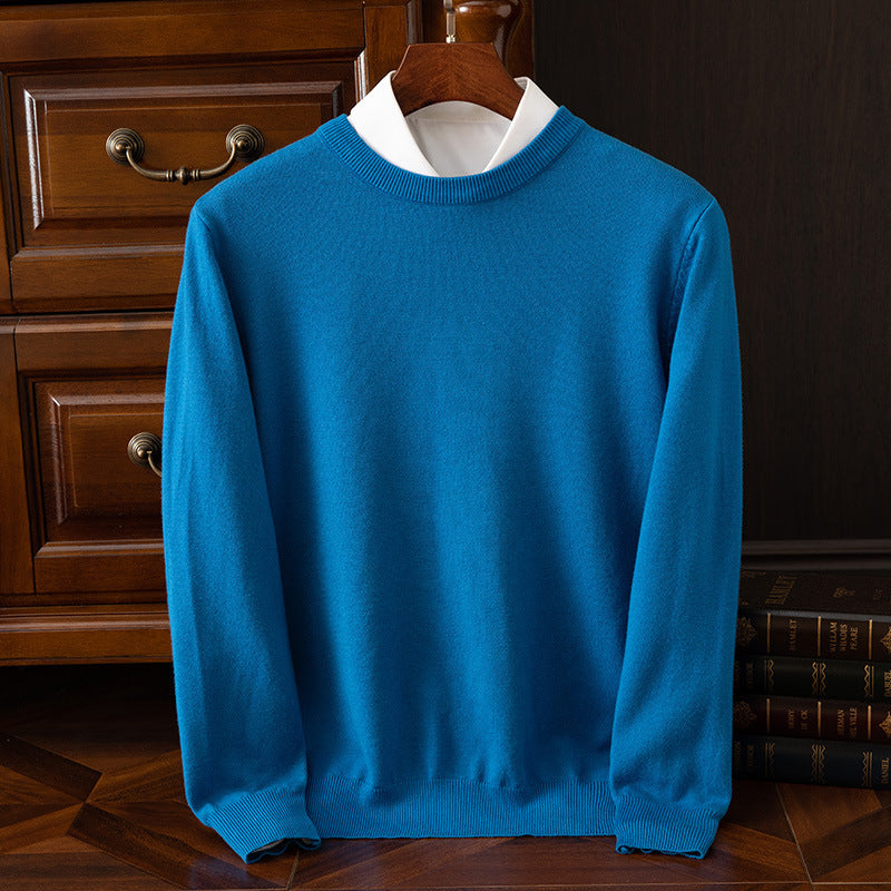Herren Rundhals-Strickpullover – Business & Casual Longsleeve mit lockerer Passform