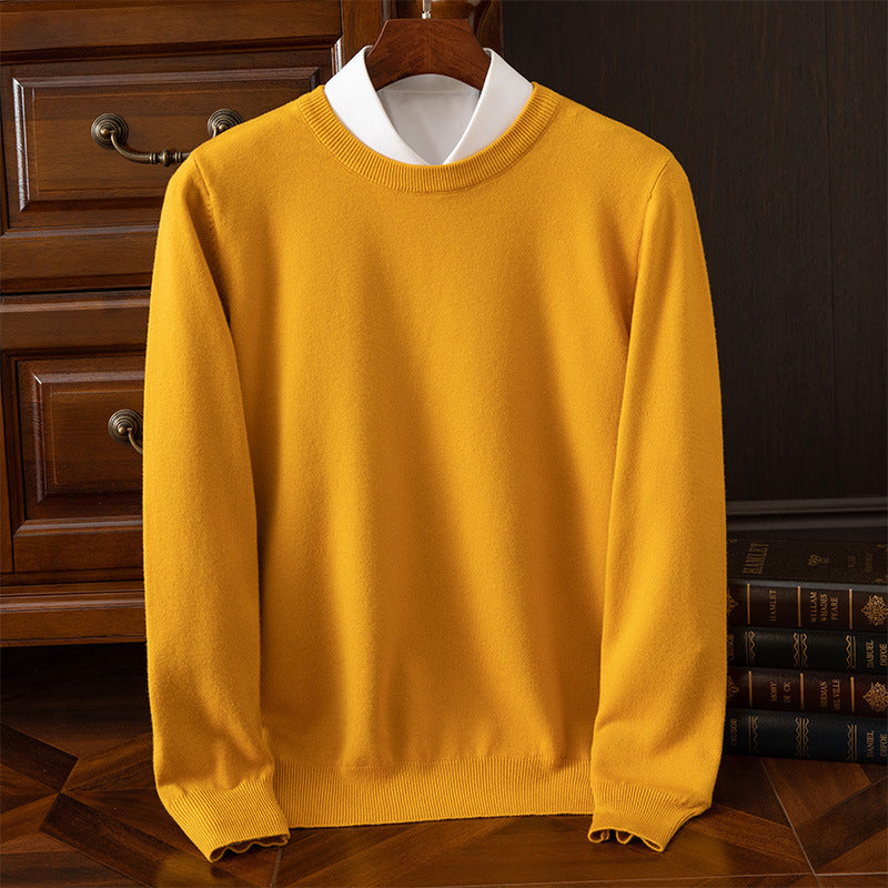 Herren Rundhals-Strickpullover – Business & Casual Longsleeve mit lockerer Passform