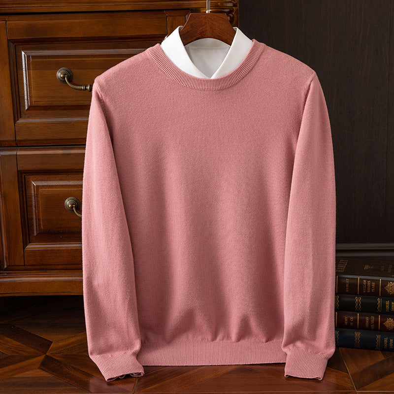 Herren Rundhals-Strickpullover – Business & Casual Longsleeve mit lockerer Passform