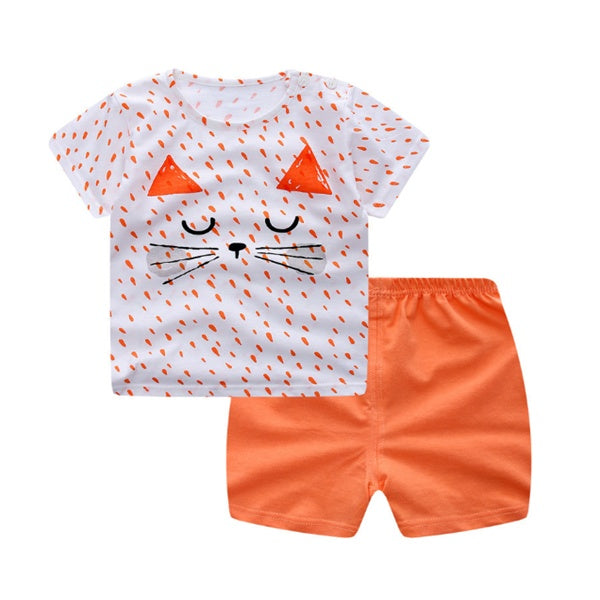 2-teiliges Sommer-Set für Kinder – T-Shirt & Shorts mit Cartoon-Motiv