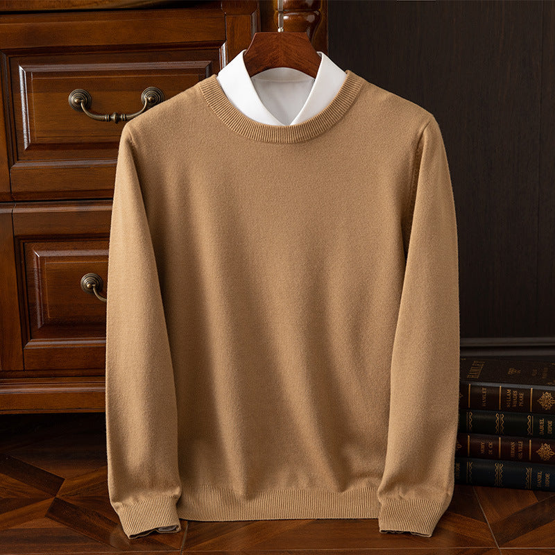 Herren Rundhals-Strickpullover – Business & Casual Longsleeve mit lockerer Passform
