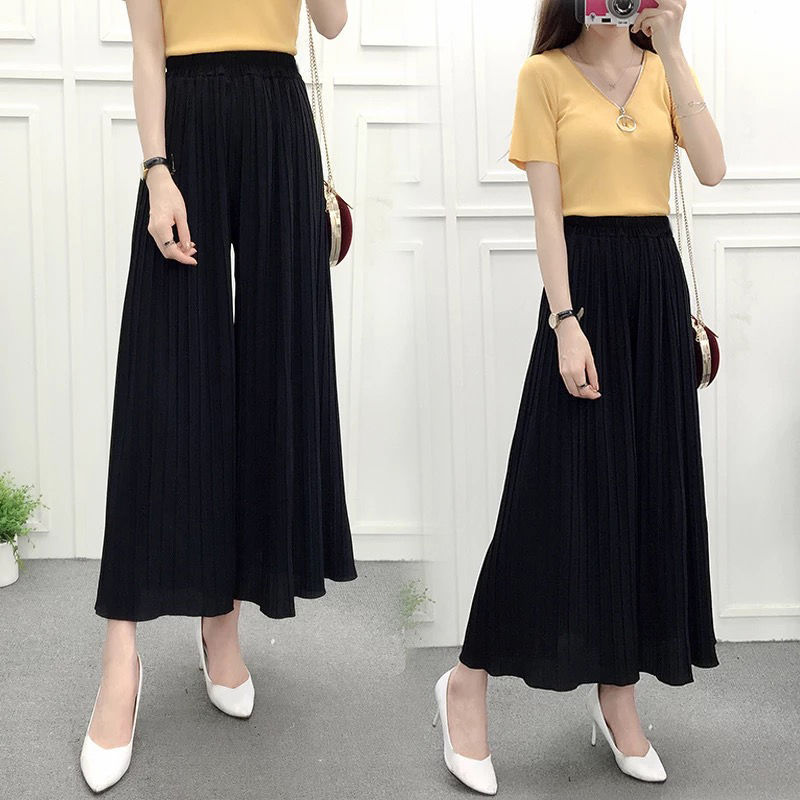 Damen Sommerhose mit Falten – Leichte Culotte im Hakama-Stil – Luftig & Bequem für warme Tage