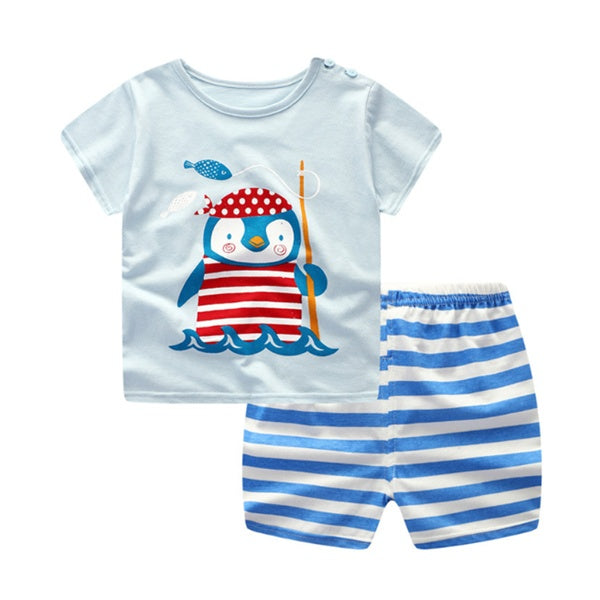 2-teiliges Sommer-Set für Kinder – T-Shirt & Shorts mit Cartoon-Motiv