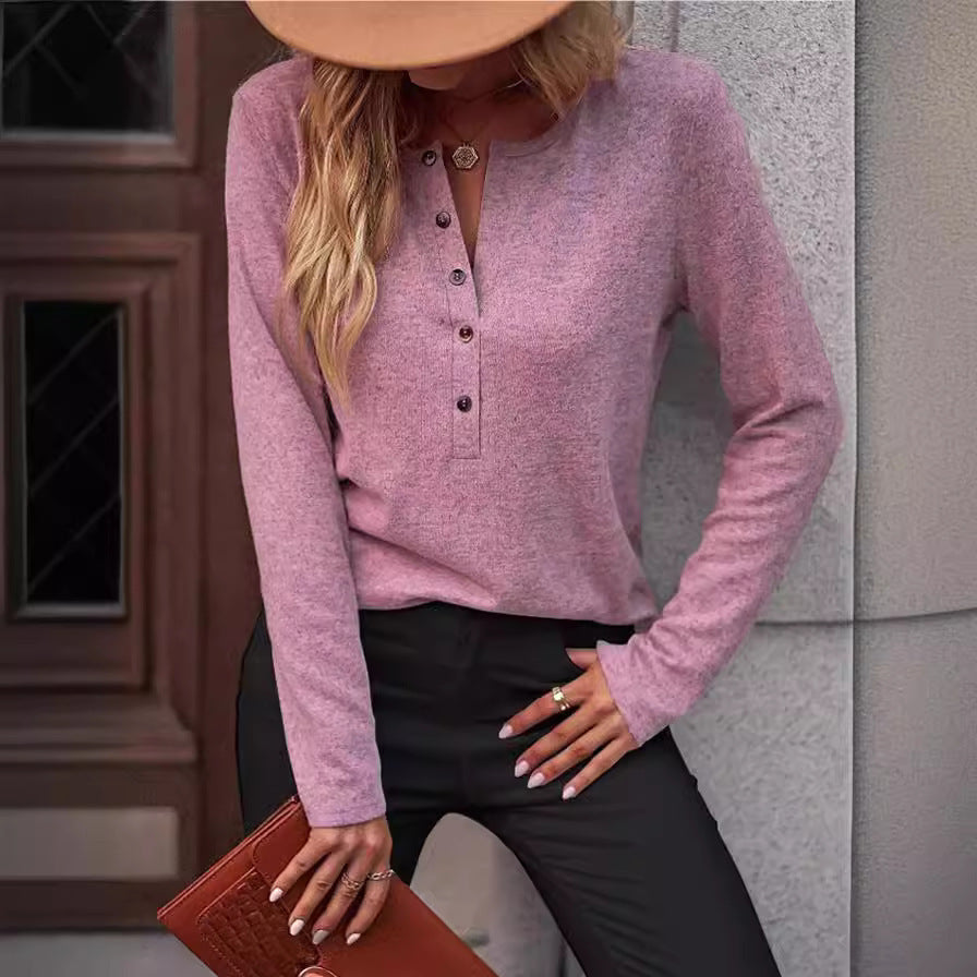 Langarmshirt in Unifarbe