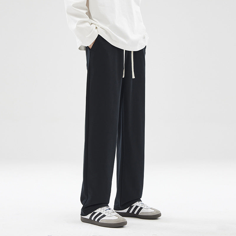 Graue Herren Sweatpants mit Drapierung – Bequeme Jogginghose im Straight-Fit Look, Streetstyle Fitness Hose