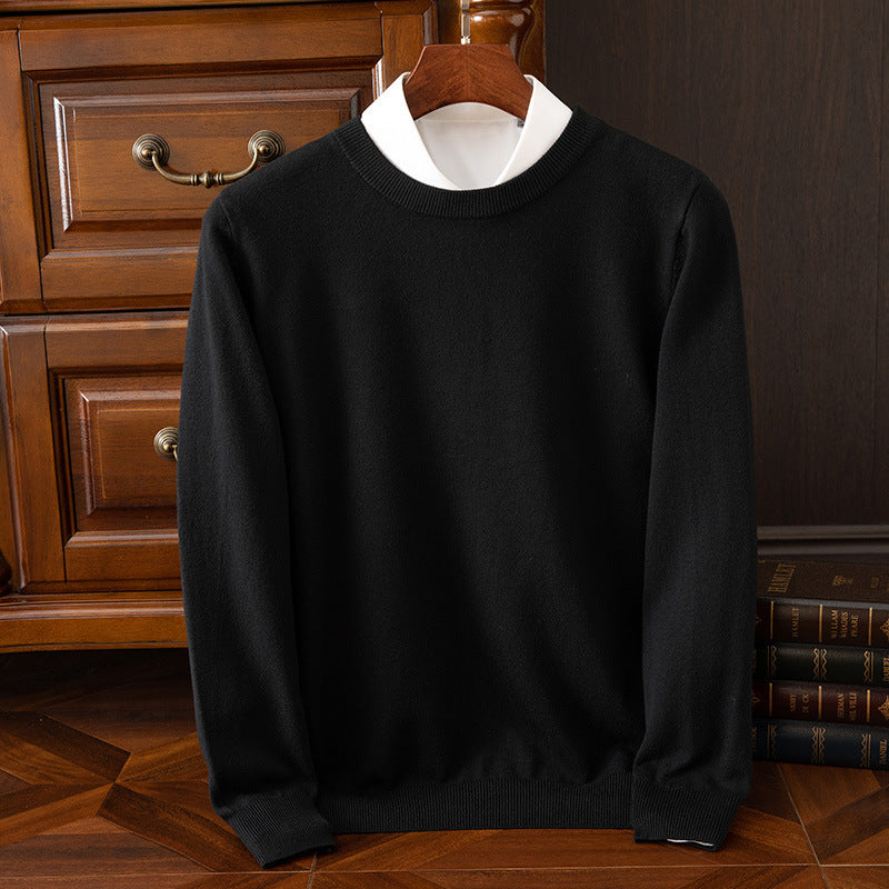 Herren Rundhals-Strickpullover – Business & Casual Longsleeve mit lockerer Passform