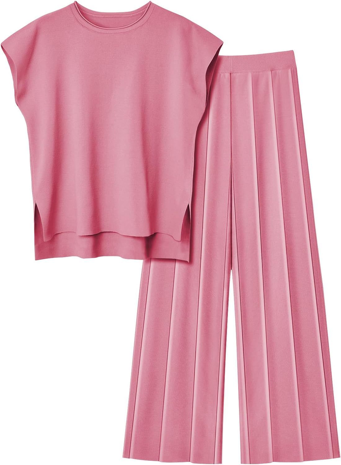 Damen Zweiteiler – Ärmelloses Oberteil & Weite Hose – Bequem & Stylisch im Casual-Look