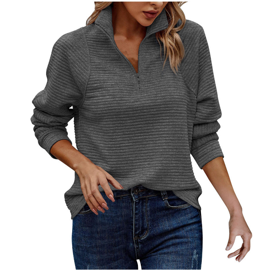 Zipper-Sweatshirt mit Stehkragen