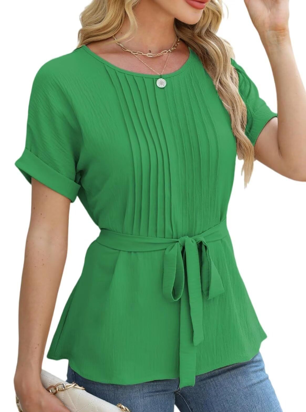 Damen-Shirt mit Rüschen und Falten