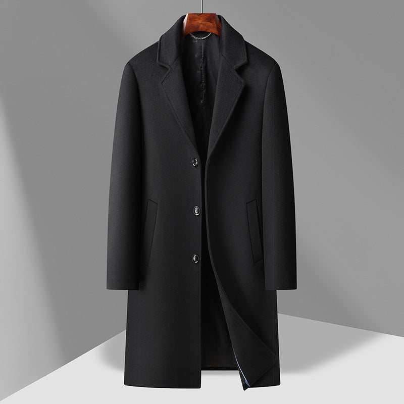 Herren Wollmantel – Business Casual Wintermantel in Langform