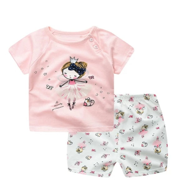 2-teiliges Sommer-Set für Kinder – T-Shirt & Shorts mit Cartoon-Motiv