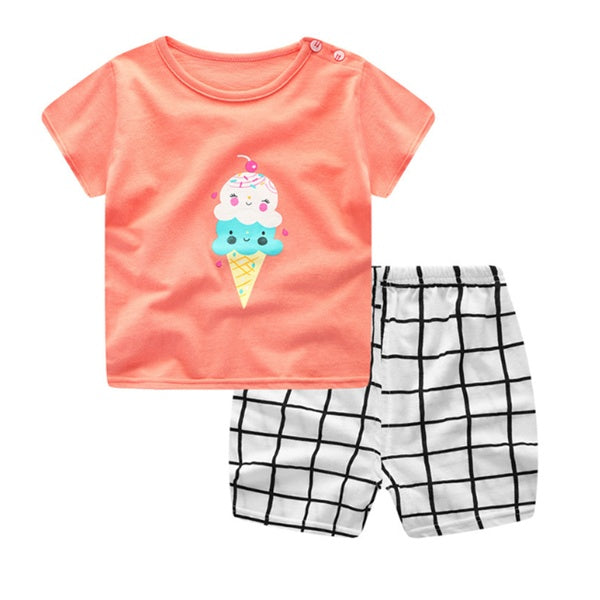 2-teiliges Sommer-Set für Kinder – T-Shirt & Shorts mit Cartoon-Motiv