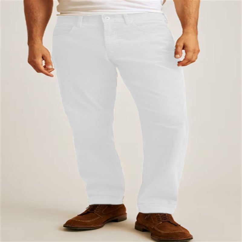 Herren Cordhosen – Gerade geschnittene Cordhose in Uni-Farben, lässig & bequem