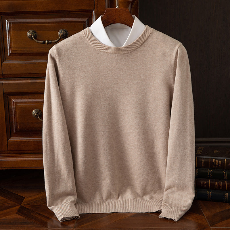 Herren Rundhals-Strickpullover – Business & Casual Longsleeve mit lockerer Passform