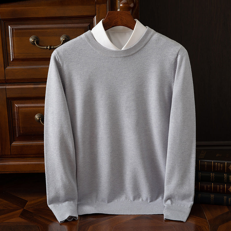 Herren Rundhals-Strickpullover – Business & Casual Longsleeve mit lockerer Passform