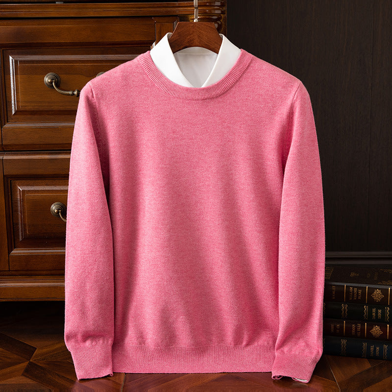 Herren Rundhals-Strickpullover – Business & Casual Longsleeve mit lockerer Passform
