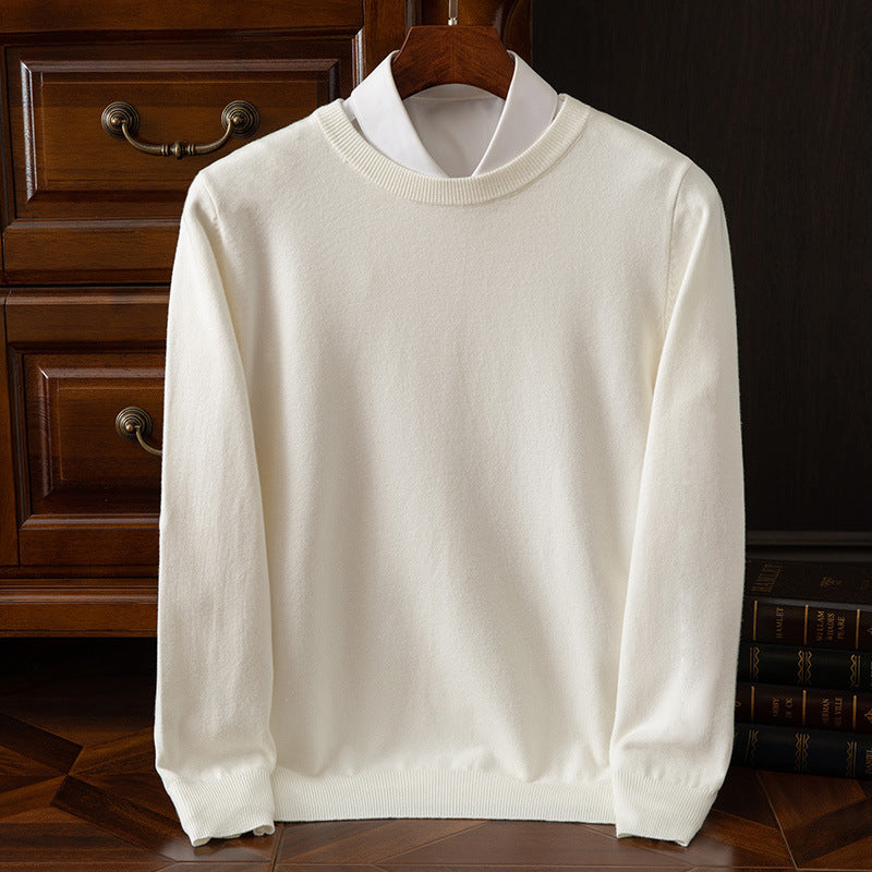 Herren Rundhals-Strickpullover – Business & Casual Longsleeve mit lockerer Passform