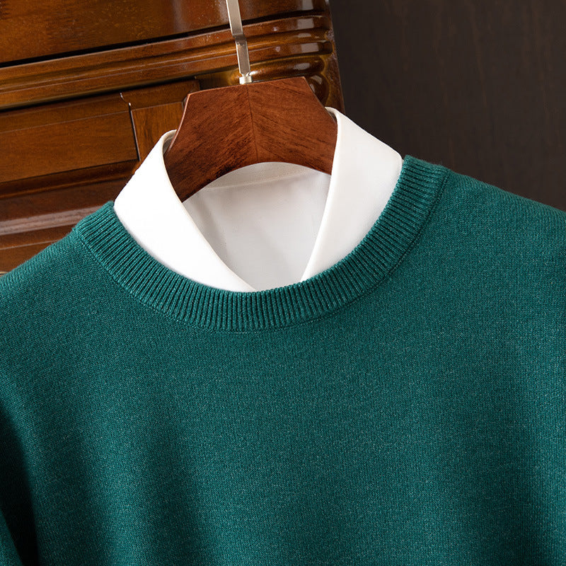 Herren Rundhals-Strickpullover – Business & Casual Longsleeve mit lockerer Passform