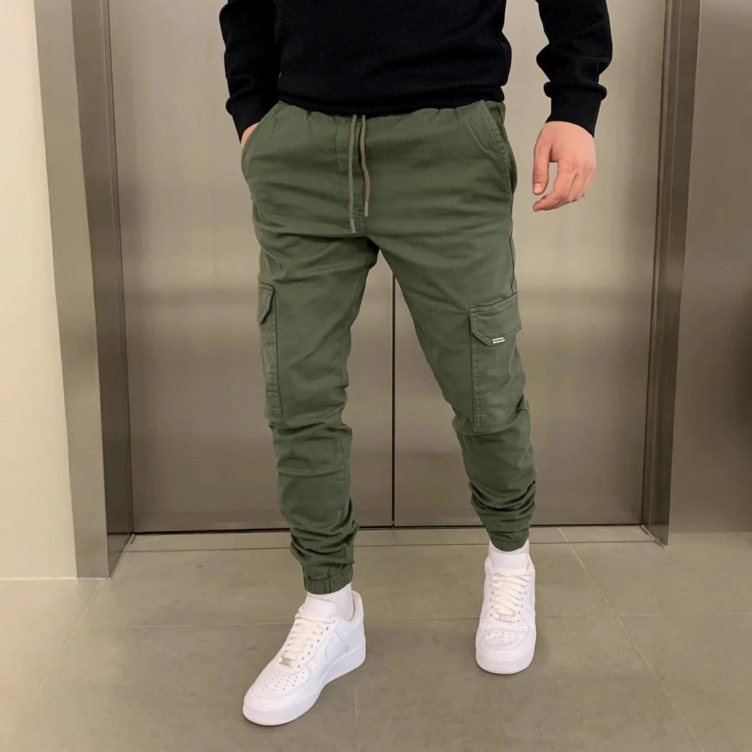 Herren Baggy Cargohose mit Taschen – Lässige Freizeithose mit Gummibund und sportlichem Schnitt