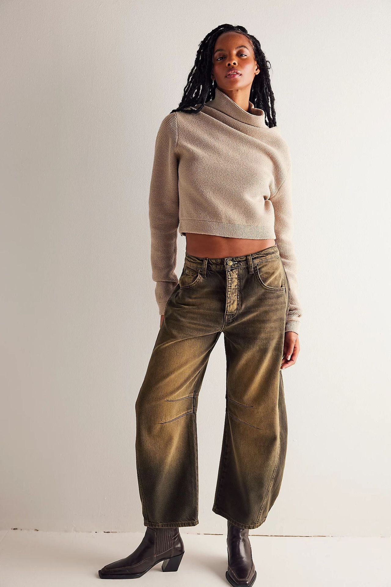 Damen Barrel Jeans – Weites Bein & Mid Waist – Bequem & Trendy im Baggy Fit