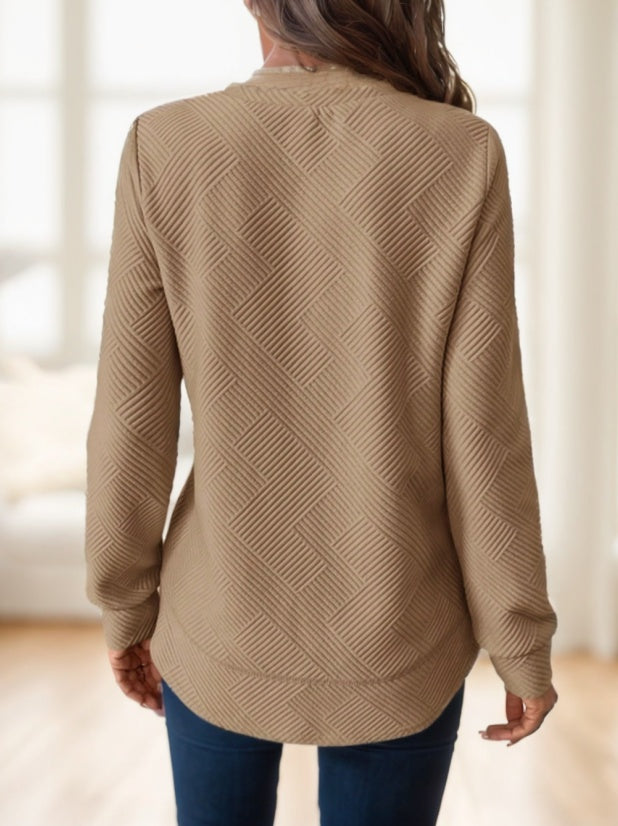 Waffelstrick-Sweatshirt