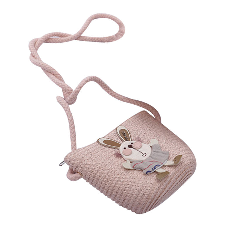 Sommer-Set für Kinder – Strohhut & Tasche mit süßer Hasen-Deko