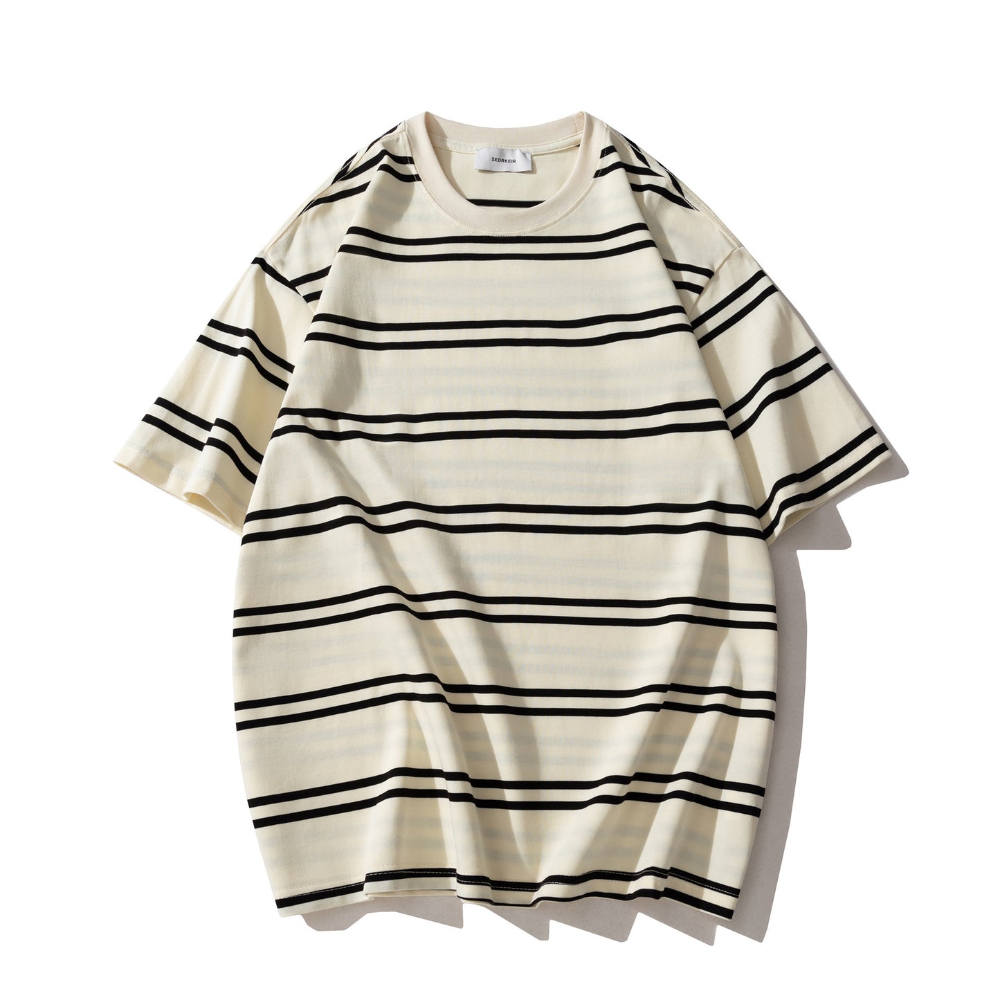 Vintage Streifen T-Shirt für Herren – Lockerer Schnitt, Rundhals, Sommer Basic in Retro-Design