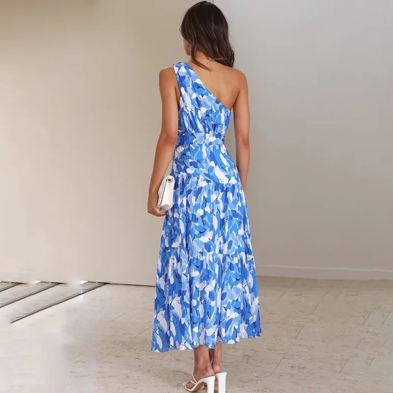 Sommerkleid schulterfrei & rückenfrei – Leichtes Boho-Kleid mit Print für Urlaub & Strand