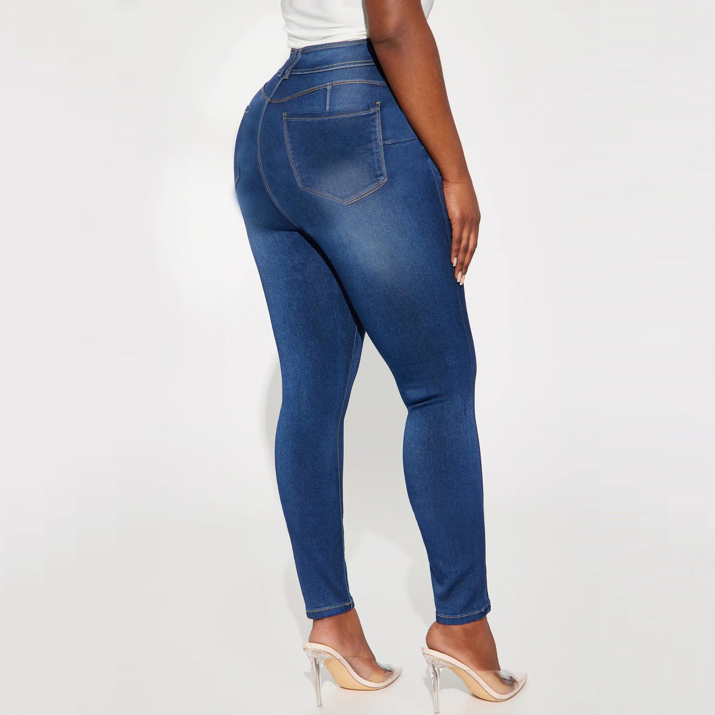 Dunkelblaue Stretch-Jeans – Figurbetonte High-Waist-Hose für jeden Anlass