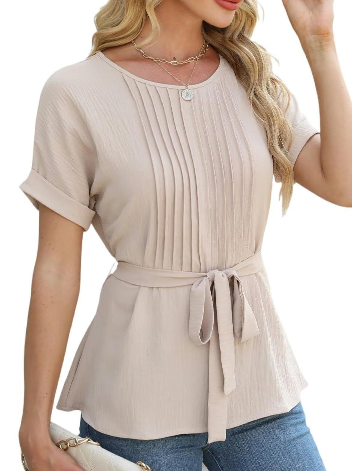 Damen-Shirt mit Rüschen und Falten