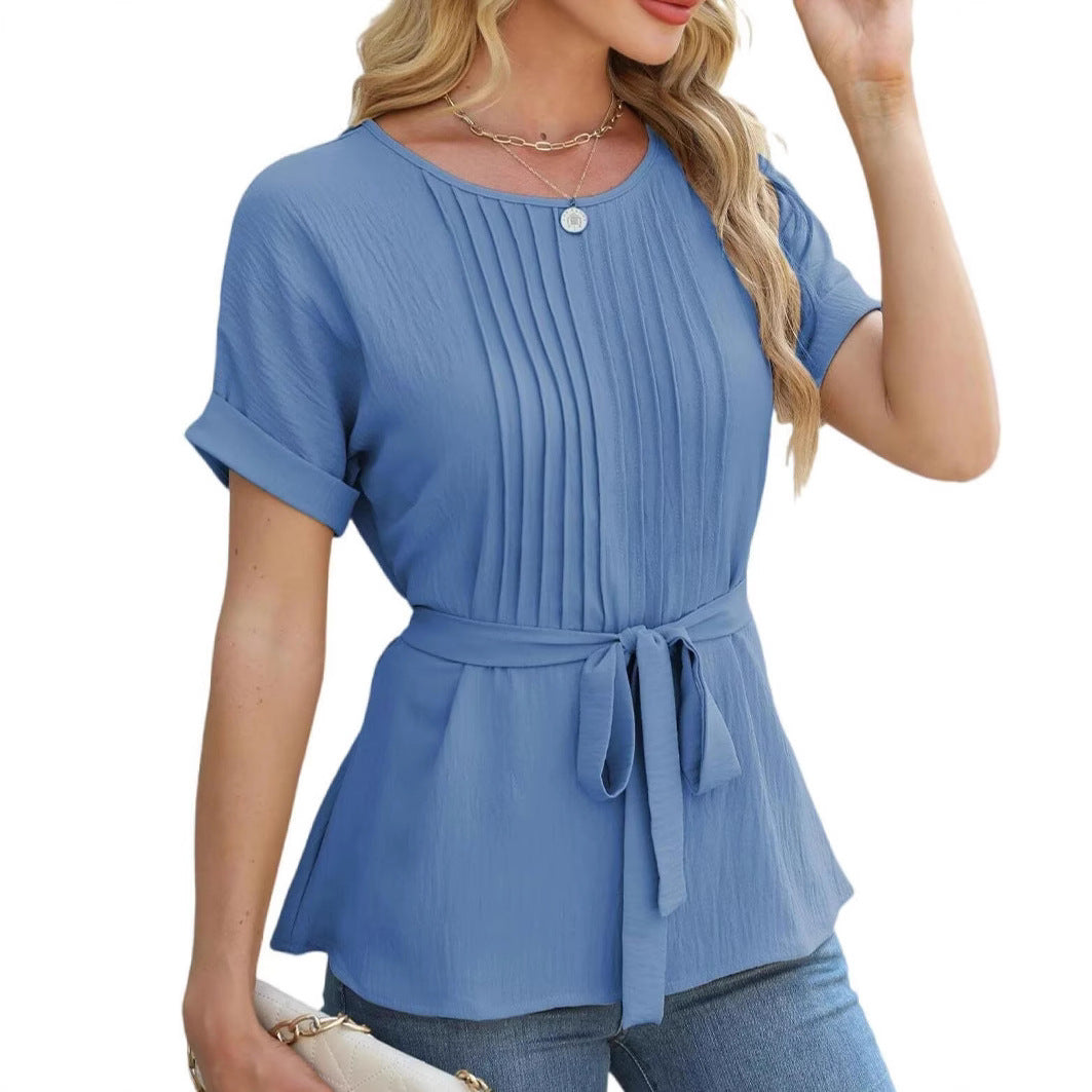 Damen-Shirt mit Rüschen und Falten