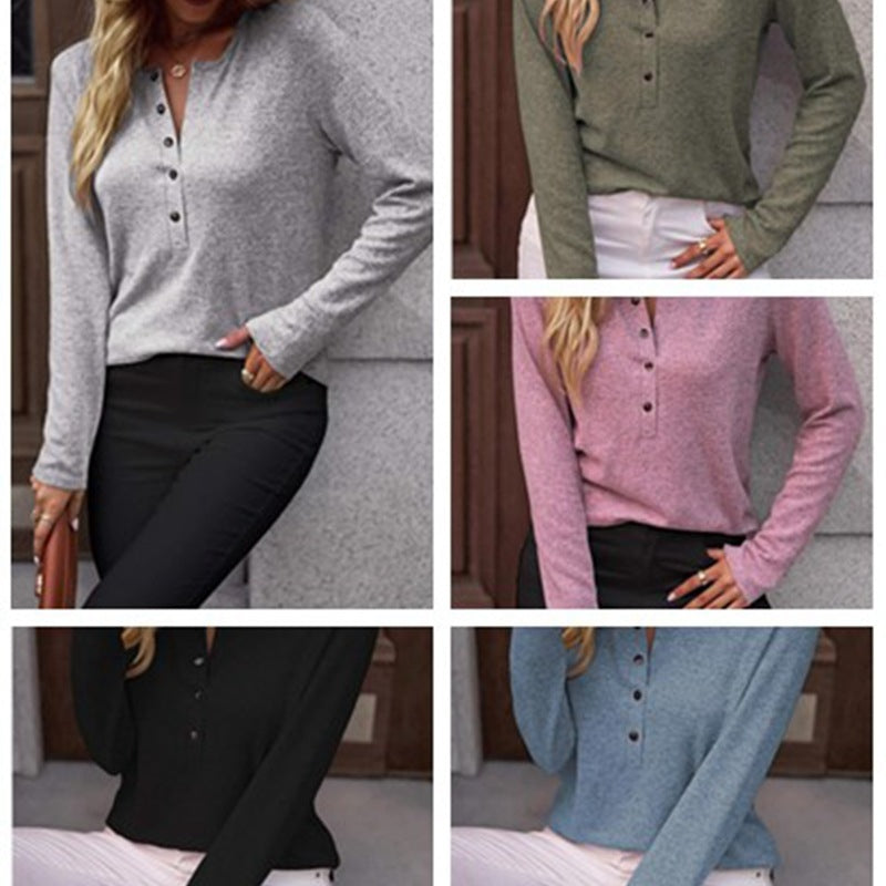 Langarmshirt in Unifarbe