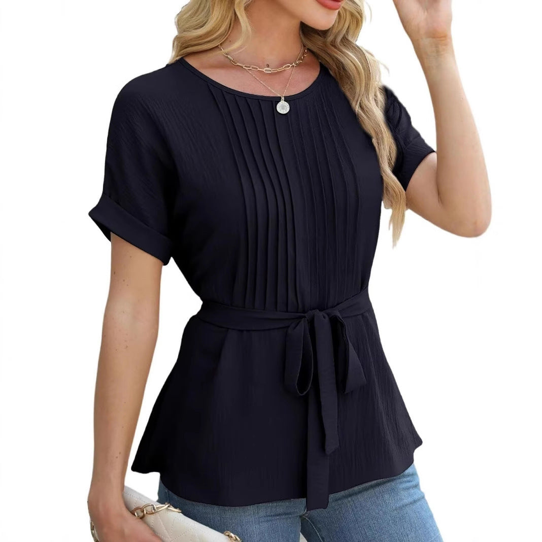 Damen-Shirt mit Rüschen und Falten