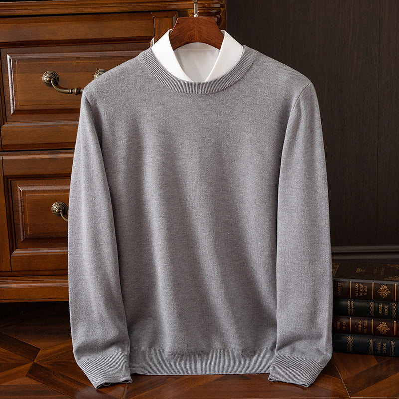 Herren Rundhals-Strickpullover – Business & Casual Longsleeve mit lockerer Passform