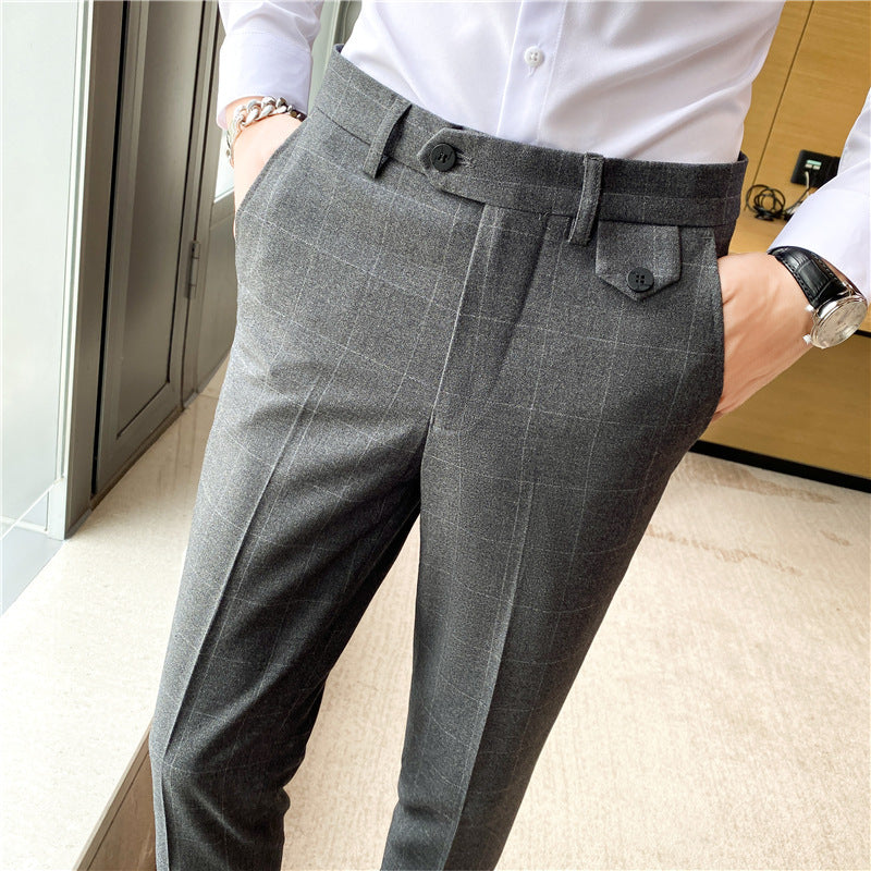 Elegante Herren-Hose – Kariert, Slim Fit & Anzug-geeignet | Modern & Stilvoll