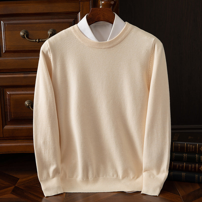 Herren Rundhals-Strickpullover – Business & Casual Longsleeve mit lockerer Passform