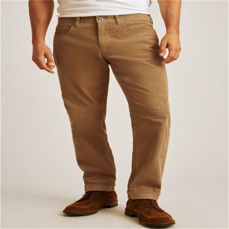 Herren Cordhosen – Gerade geschnittene Cordhose in Uni-Farben, lässig & bequem