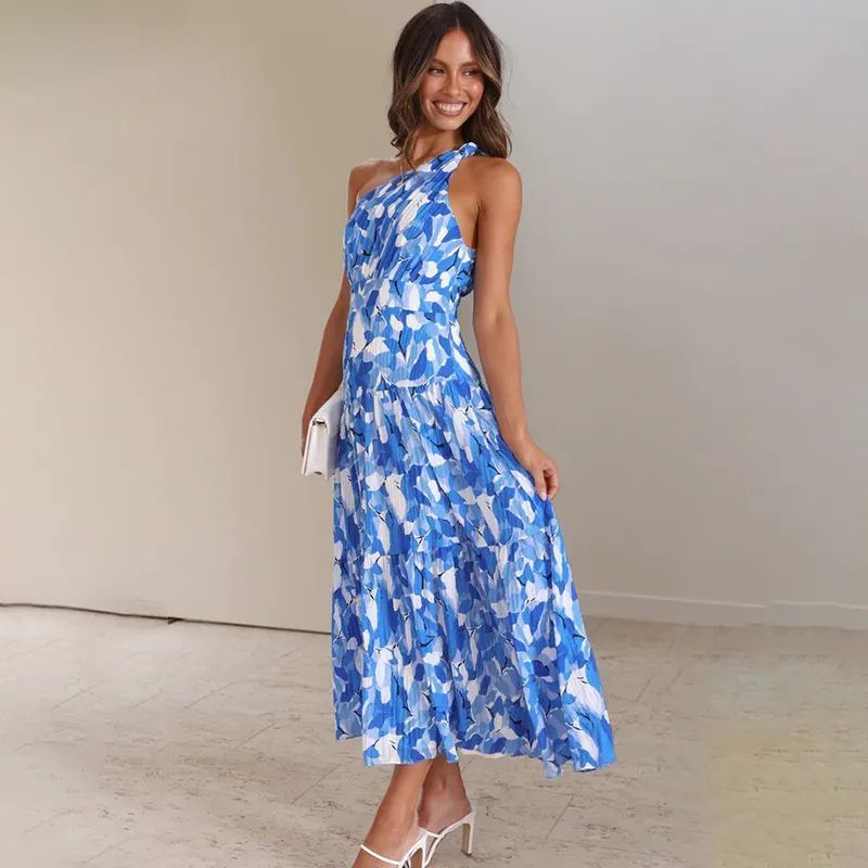 Sommerkleid schulterfrei & rückenfrei – Leichtes Boho-Kleid mit Print für Urlaub & Strand