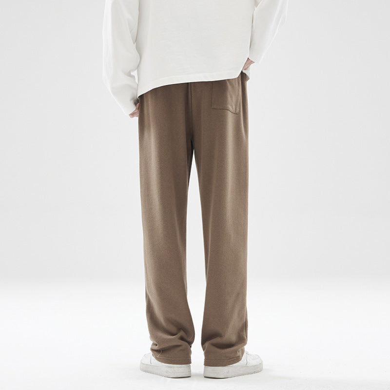 Graue Herren Sweatpants mit Drapierung – Bequeme Jogginghose im Straight-Fit Look, Streetstyle Fitness Hose
