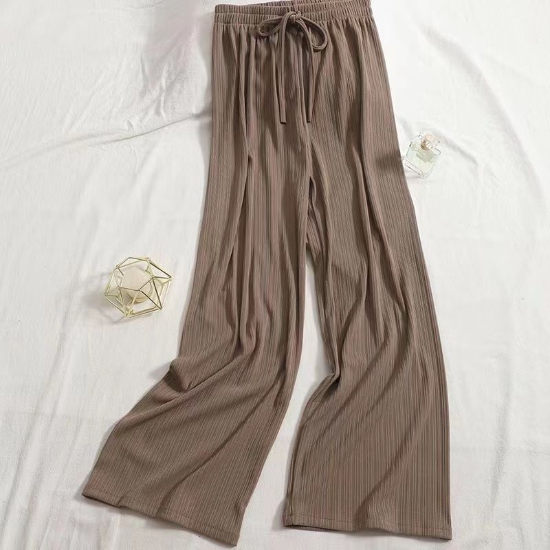 Trend-Ripp-Hose Damen – Weit geschnittene High-Waist Hose mit Gummibund & Kordelzug