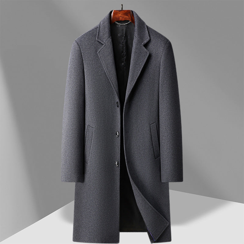 Herren Wollmantel – Business Casual Wintermantel in Langform