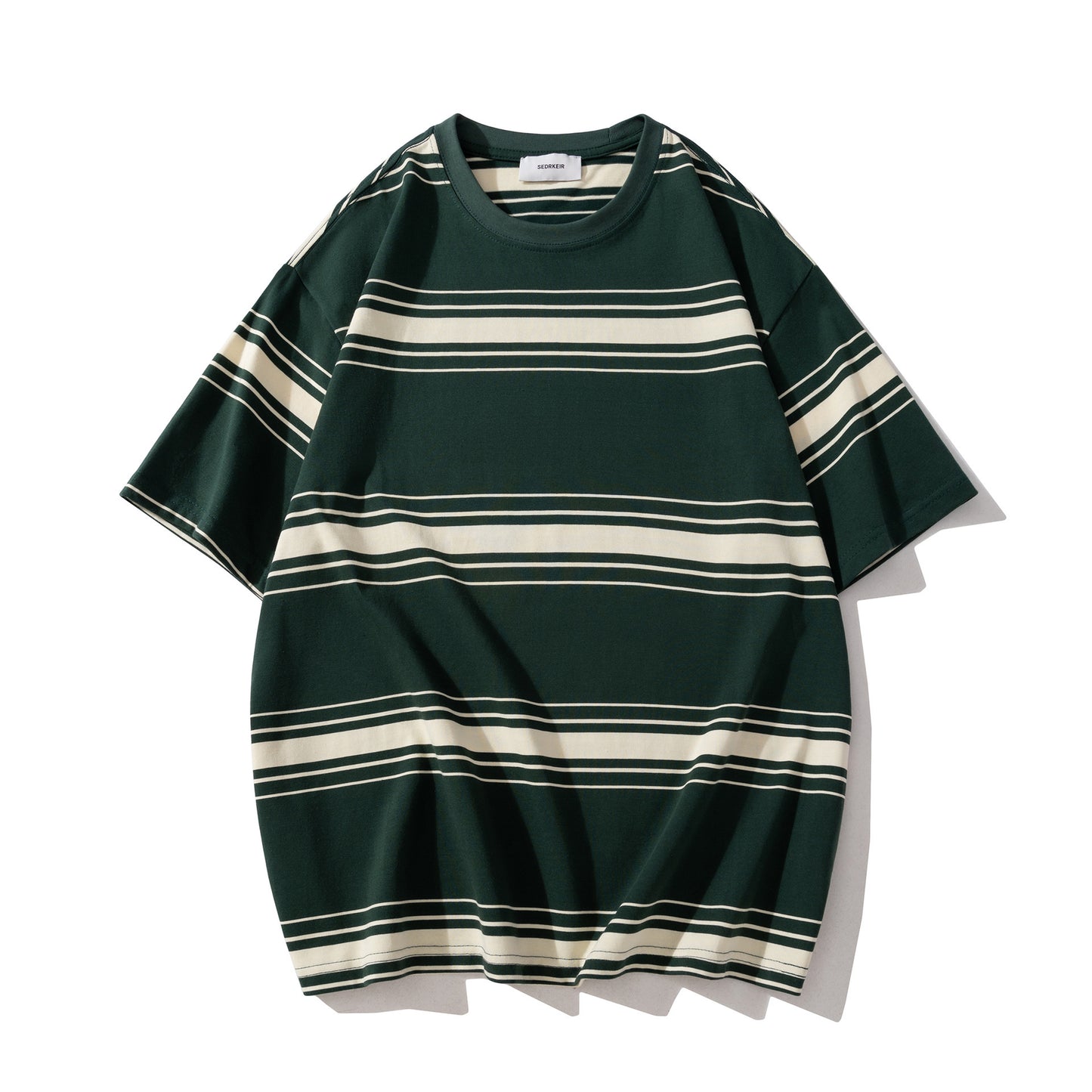 Vintage Streifen T-Shirt für Herren – Lockerer Schnitt, Rundhals, Sommer Basic in Retro-Design