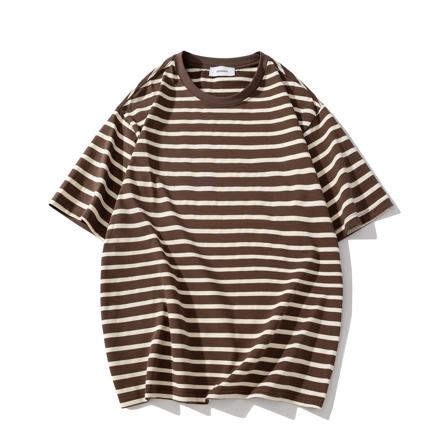 Vintage Streifen T-Shirt für Herren – Lockerer Schnitt, Rundhals, Sommer Basic in Retro-Design
