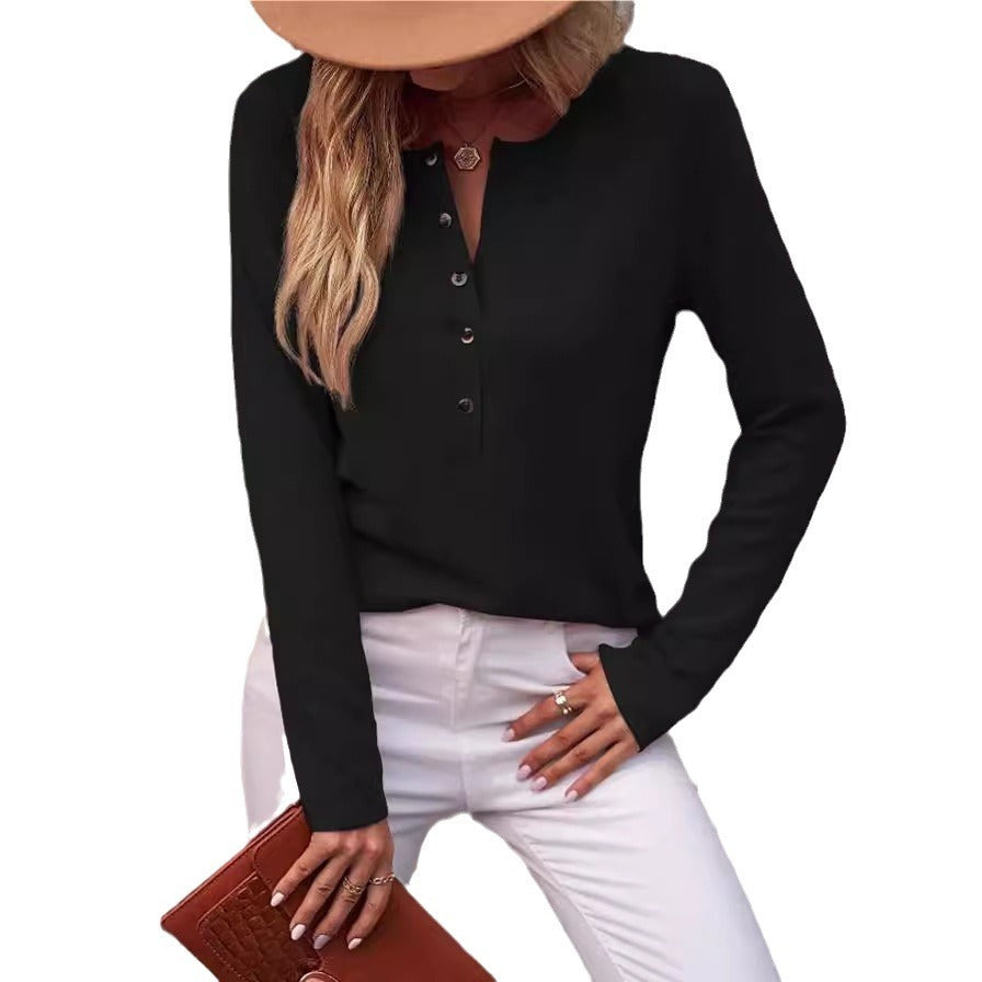 Langarmshirt in Unifarbe