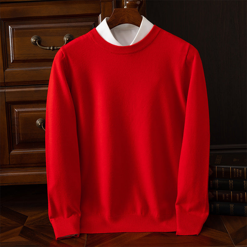 Herren Rundhals-Strickpullover – Business & Casual Longsleeve mit lockerer Passform