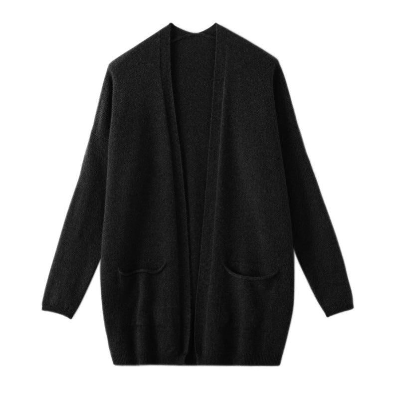 Strick-Cardigan Damen Langer Mantel im Strickdesign für Herbst & Winter