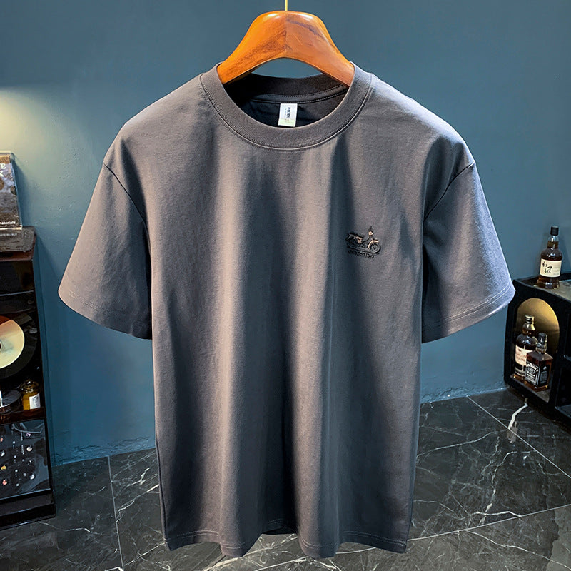 Herren T-Shirt mit Stickerei – Sommer Basic mit schlichtem Design & lockerem Schnitt