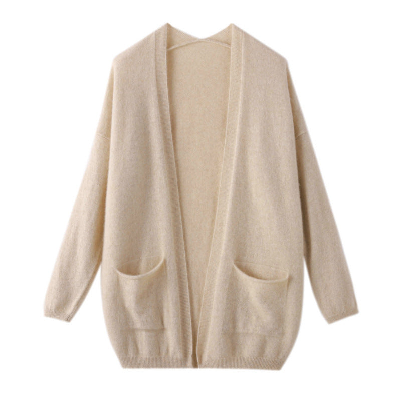 Strick-Cardigan Damen Langer Mantel im Strickdesign für Herbst & Winter