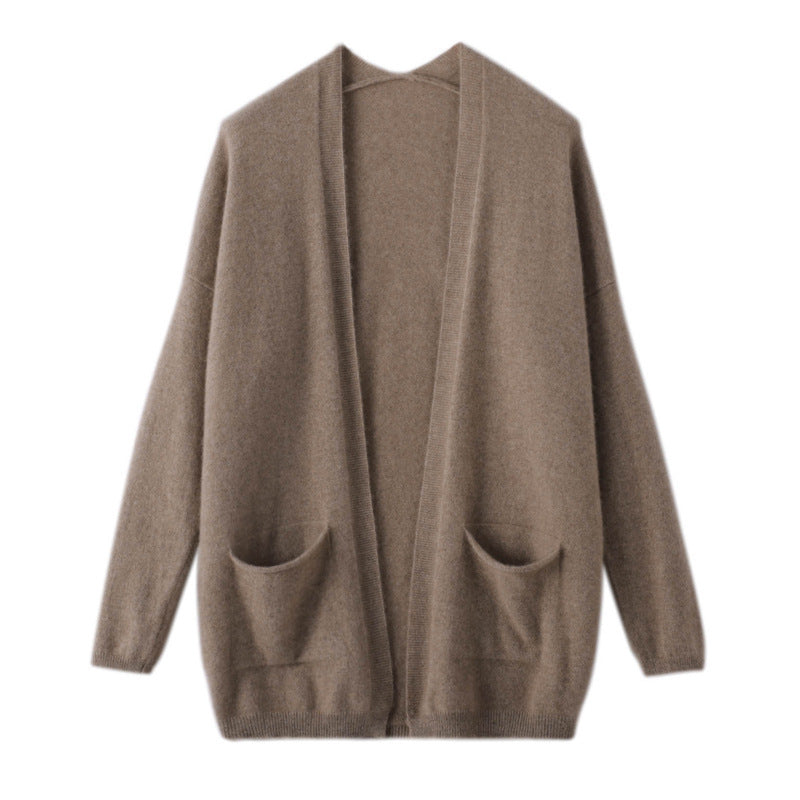 Strick-Cardigan Damen Langer Mantel im Strickdesign für Herbst & Winter